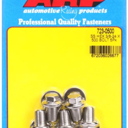 "3/8""-24 x  .500 hex SS bolts" (5pcs)