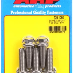   "3/8""-24 x 1.250 hex 7/16 wrenching SS bolts" (5pcs)