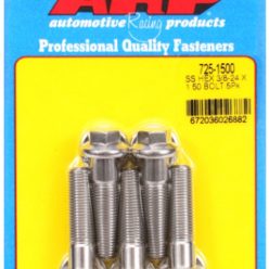   "3/8""-24 x 1.500 hex 7/16 wrenching SS bolts" (5pcs)