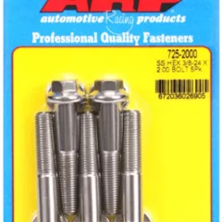   "3/8""-24 x 2.000 hex 7/16 wrenching SS bolts" (5pcs)