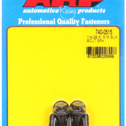 "1/4""-28 x .515 12pt black oxide bolts" (5pcs)