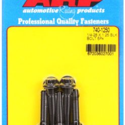   "1/4""-28 x 1.250 12pt black oxide bolts" (5pcs)