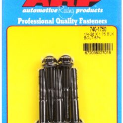   "1/4""-28 x 1.750 12pt black oxide bolts" (5pcs)