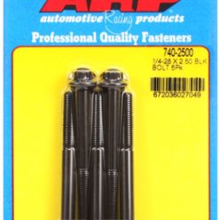   "1/4""-28 x 2.500 12pt black oxide bolts" (5pcs)
