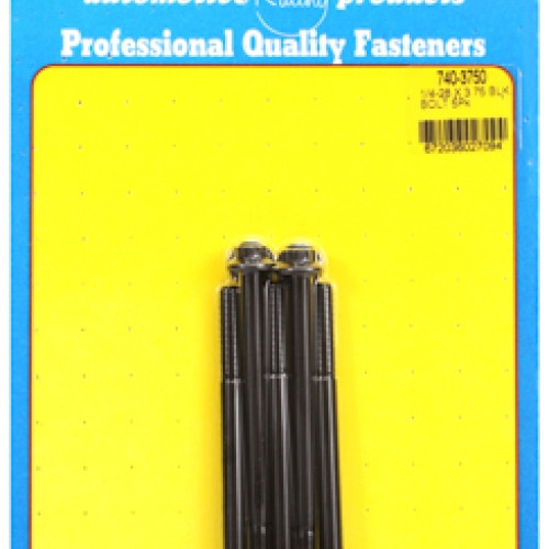 "1/4""-28 x 3.750 12pt black oxide bolts" (5pcs)