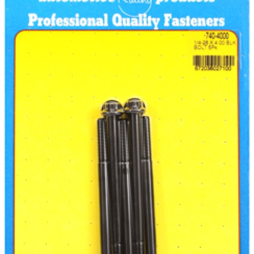 "1/4""-28 x 4.000 12pt black oxide bolts" (5pcs)