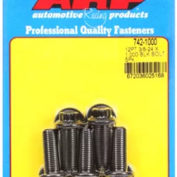   "3/8""-24 x 1.000 12pt black oxide bolts" (5pcs)