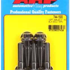   "3/8""-24 x 1.500 12pt 7/16 wrenching black oxide bolts"5pcs