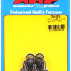   "1/4""-28 x .515 hex black oxide bolts" (5pcs)