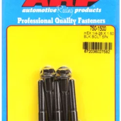   "1/4""-28 x 1.500 hex black oxide bolts" (5pcs)