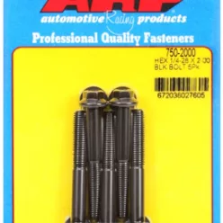   "1/4""-28 x 2.000 hex black oxide bolts" (5pcs)