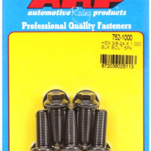 "3/8""-24 x 1.000 hex black oxide bolts" (5pcs)