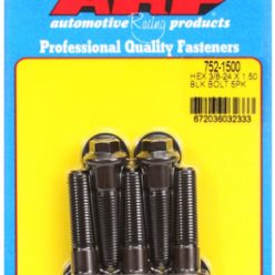   "3/8""-24 x 1.500 hex black oxide bolts" (5pcs)