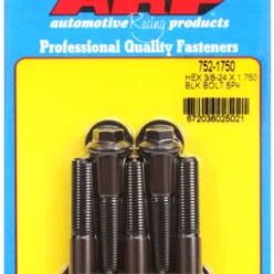   "3/8""-24 x 1.750 hex black oxide bolts" (5pcs)