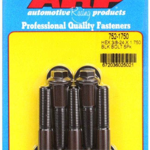 "3/8""-24 x 1.750 hex black oxide bolts" (5pcs)