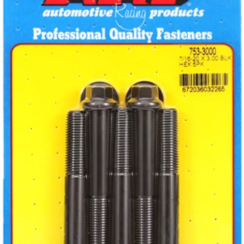 "7/16""-20 x 3.000 hex black oxide bolts" (5pcs)