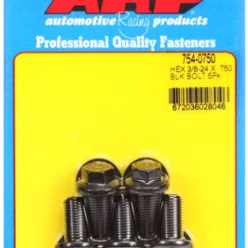   "3/8""-24 x  .750 hex 7/16 wrenching black oxide bolts" 5pcs
