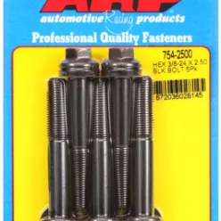   "3/8""-24 x 2.500 hex 7/16 wrenching black oxide bolts" 5pcs