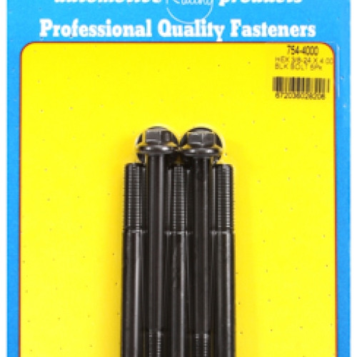 "3/8""-24 x 4.000 hex 7/16 wrenching black oxide bolts" 5pcs