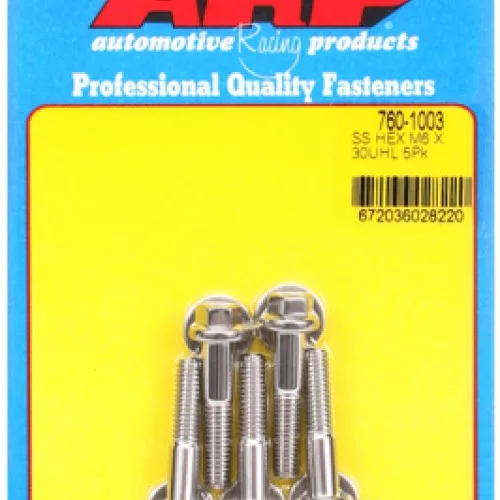 M6 x 1.00 x 30 hex SS bolts (5pcs)