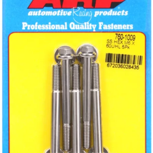 M6 x 1.00 x 60  hex SS bolts (5pcs)