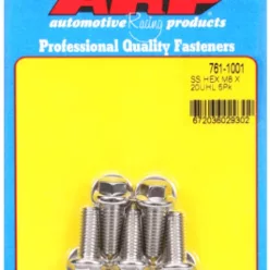 M8 x 1.25 x 20 hex SS bolts (5pcs)