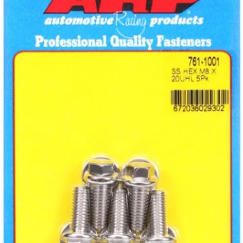M8 x 1.25 x 20 hex SS bolts (5pcs)