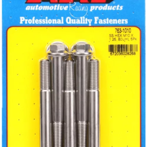 M10 x 1.25 x 80 hex SS bolts (5pcs)