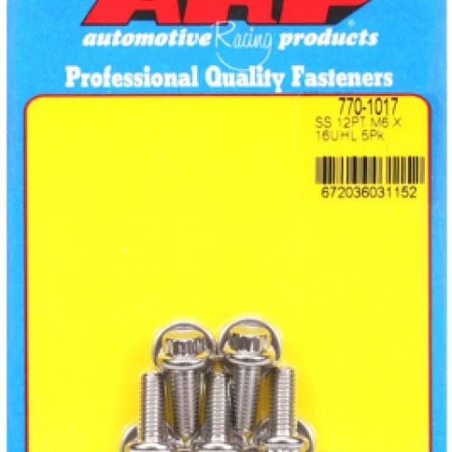 M6 x 1.00 x 16 12pt SS bolts (5pcs)