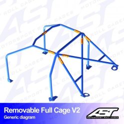   Roll Cage AUDI TT (8N) 3-doors Hatchback Quattro REMOVABLE FULL CAGE V2