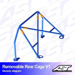   Roll Bar BMW (E36) 3-Series 4-doors Sedan RWD REMOVABLE REAR CAGE V1