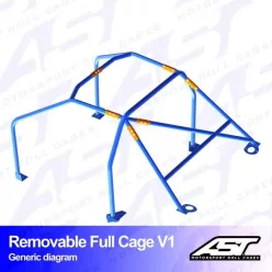   Roll Cage BMW (E28) 5-Series 4-doors Sedan RWD REMOVABLE FULL CAGE V1