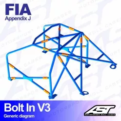   Roll Cage FIAT Seicento (Type 187) 3-doors Hatchback FWD BOLT IN V3