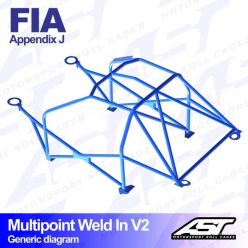   Roll Cage FORD Fiesta (Mk3) (GFJ) 3-doors Hatchback MULTIPOINT WELD IN V2