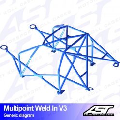   Roll Cage HONDA Prelude (5gen) 2-door Coupe MULTIPOINT WELD IN V3