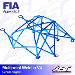   Roll Cage MITSUBISHI Lancer EVO IX 4-door Sedan MULTIPOINT WELD IN V4