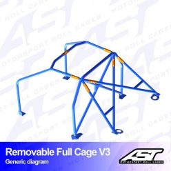   Roll Cage Opel Vectra (A) 5-doors Sedan FWD REMOVABLE FULL CAGE V3