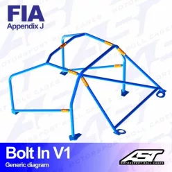   Roll Cage RENAULT Clio (Phase 1) 3-doors Hatchback BOLT IN V1