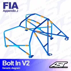  Roll Cage RENAULT Clio (Phase 1) 3-doors Hatchback BOLT IN V2