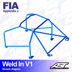   Roll Cage RENAULT Clio (Phase 1) 3-doors Hatchback WELD IN V1