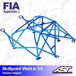   Roll Cage RENAULT Clio (Phase 1) 3-doors Hatchback MULTIPOINT WELD IN V4