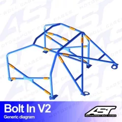   Roll Cage RENAULT Clio (Phase 3) 3-doors Hatchback BOLT IN V2