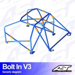   Roll Cage RENAULT Clio (Phase 3) 3-doors Hatchback BOLT IN V3