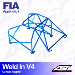   Roll Cage RENAULT Clio (Phase 3) 3-doors Hatchback WELD IN V4