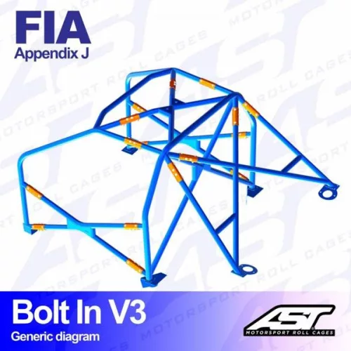 Roll Cage RENAULT Dauphine (R10XX) 4-door Sedan BOLT IN V3