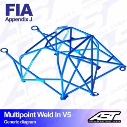   Roll Cage RENAULT Dauphine (R10XX) 4-door Sedan MULTIPOINT WELD IN V5