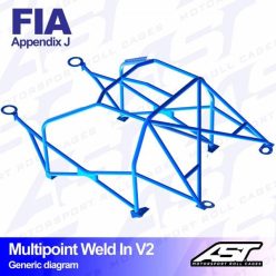   Roll Cage Renault Megane (Phase 1) 3-doors Coupe MULTIPOINT WELD IN V2