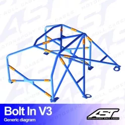 Roll Cage RENAULT R19 (Phase 1/2) 4-doors Sedan BOLT IN V3