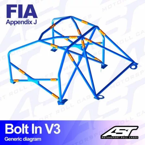 Roll Cage SEAT Ibiza (021) 3-doors Hatchback MULTIPOINT WELD IN V3