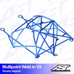   Roll Cage SEAT Leon (5F) 3-doors Hatchback MULTIPOINT WELD IN V5